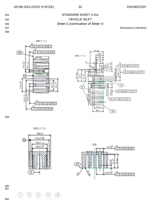 مقياس IEC62196 لقائمة التوصيل والدبوس