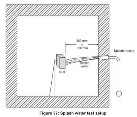 ISO 16750-4 الشكل 4 الصدمة الحرارية مع جهاز اختبار رش الماء IP اختبار معدات الفولاذ المقاوم للصدأ إعداد ل Splas